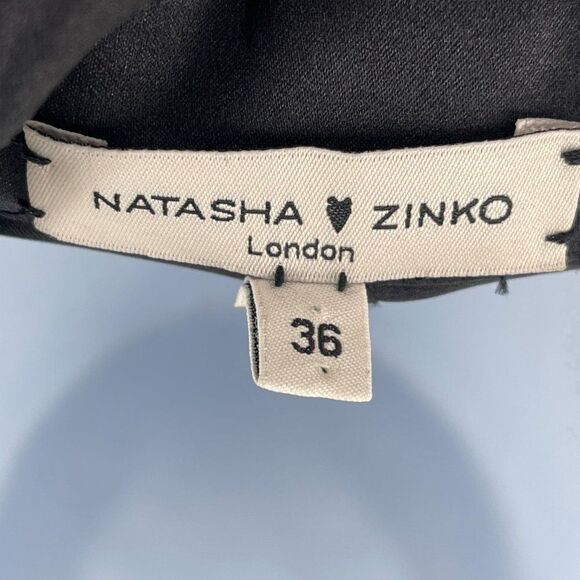 Natasha Zinko 100% Silk Floral Beaded Embellished Ruffle Midi Shirt Dress - Picture 15 of 16